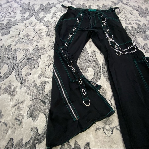Tripp NYC Turquoise | Black Corset Bondage Pants - Picture 5 of 9